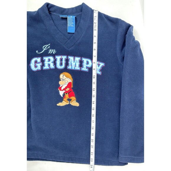 Vintage Disney Size Small Fleece Pullover Shirt Sweatshirt GRUMPY Snow White - Picture 6 of 7